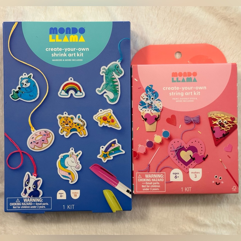 Mondo Llama Create -your-own Shrink Art + String art kits NEW